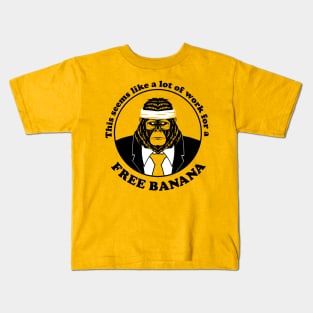 Business Gorilla Running for a Banana Kids T-Shirt